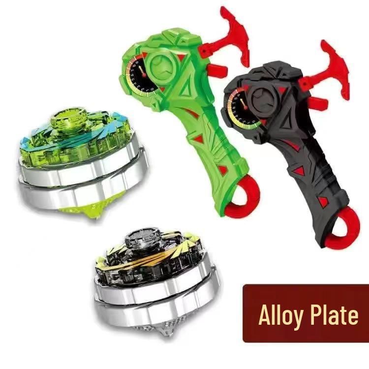 Free Shipping Dual Alloy Burst Gyro Toy - Magic Light Pull String Battle Gyro