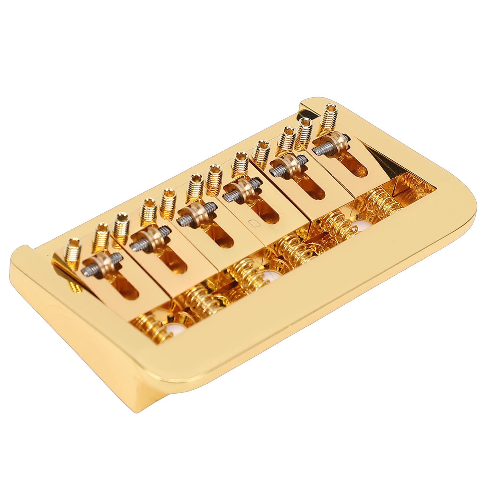 Guitar Bridge 10.5mm String Spacing Top Load Type Electric Guitar Bridge with Copper Fixed Saddle for 6 String Guitars