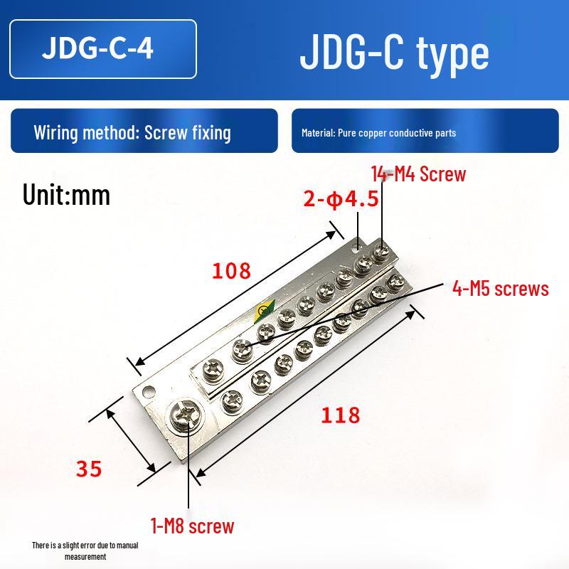 High-Strength JDG Distribution Cabinet Copper Terminal Block