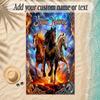 Horse Theme Soft Beach Towel Personalized Custom Name Text Towel Portable for Beach Pool Travel
