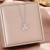 Women's Silver Titanium Steel Necklace with Micro-Inlaid Zircon - Elegant, Durable Clavicle Chain Jewelry