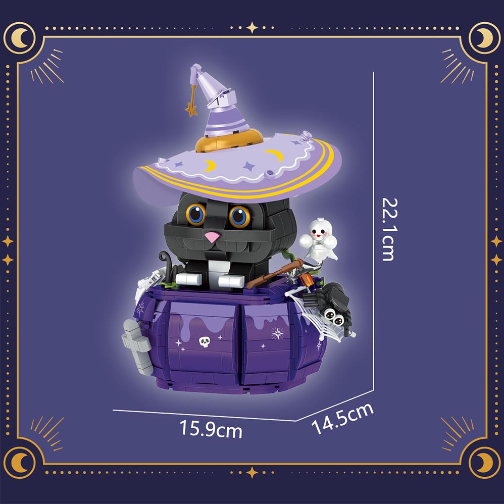 Superior-Grade 812Pcs Premium-Quality Magic Cats First-Class Construction Building-Bricks High-Standard 3D Premium-Quality Models Superior-Grade