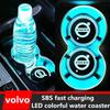 2 Pezzi Lampada Luminosa a LED per Portabicchieri d'Acqua per Auto Sottobicchiere per V40 V60 S90 V90 S60 S80 XC60 XC40 XC90 T6 S80L Accessori Auto