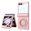 For Samsung Galaxy Z Flip 6 5 Case Magnetic Wireless Charging Matte Hinge Folding Ring Bracket Mirror Film Shockproof Hard Cover