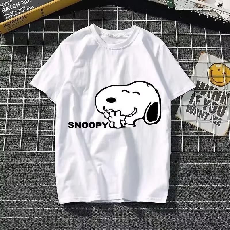 2025 New Summer Snoopy T Shirt Cartoon Short Sleeved Tees Tops Harajuku Tshirt Women Streetwear Pullover Clothes Men's Clothing