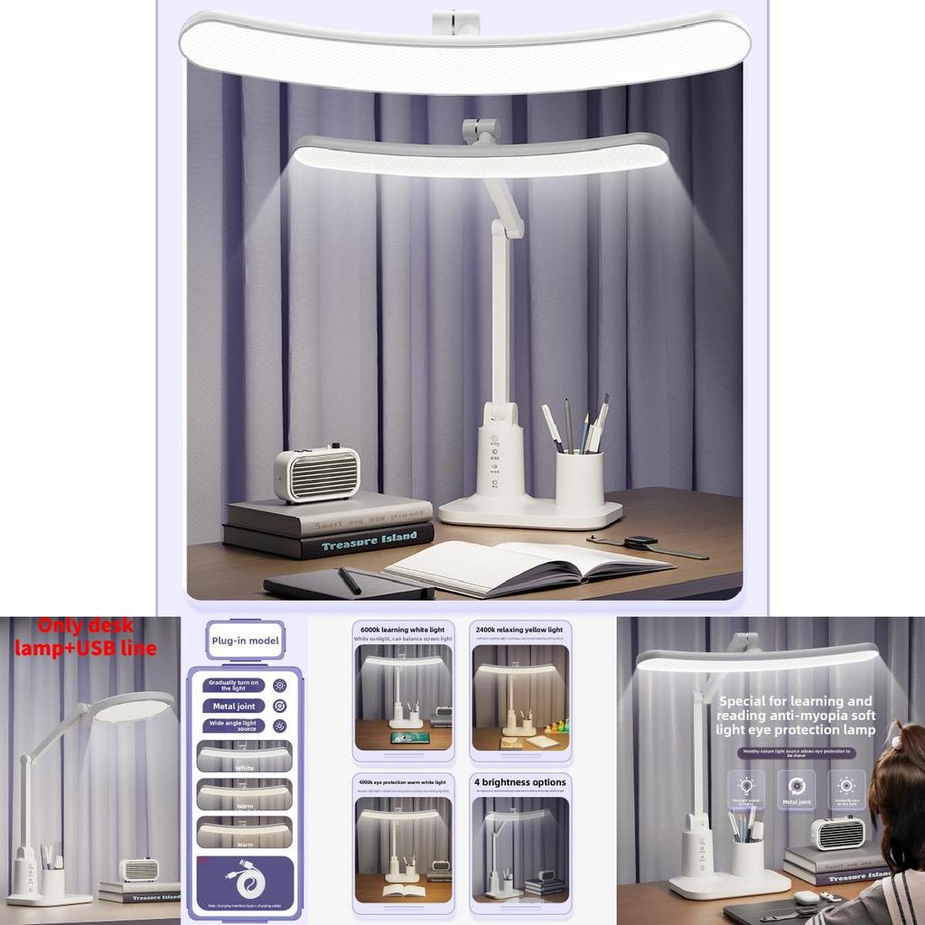 Student Led Reading Lamp With Usb Charging And Timer Function For Bedside Use