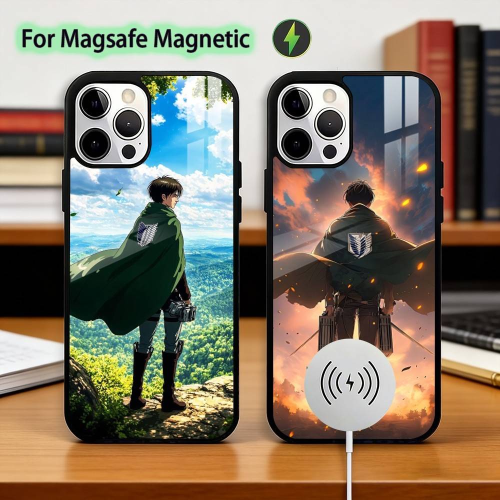 Anime Attack on Titan Phone Case For iPhone17,16,15,14,13,12,11 Plus,Pro Magnetic with Magsafe Wireless Charging