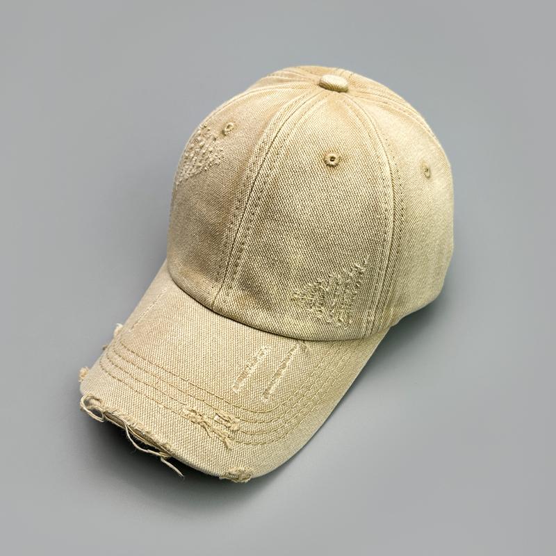 Korean Retro Broken Style Baseball Hat New Men Women Gradient Sunshade Distress Breathable Street Versatile Fashion Snapback Cap