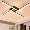 Plafonnier LED - NETTLIFE - Plafonnier 24W - Noir - Métal - 3000K (Blanc chaud, Ø56cm)