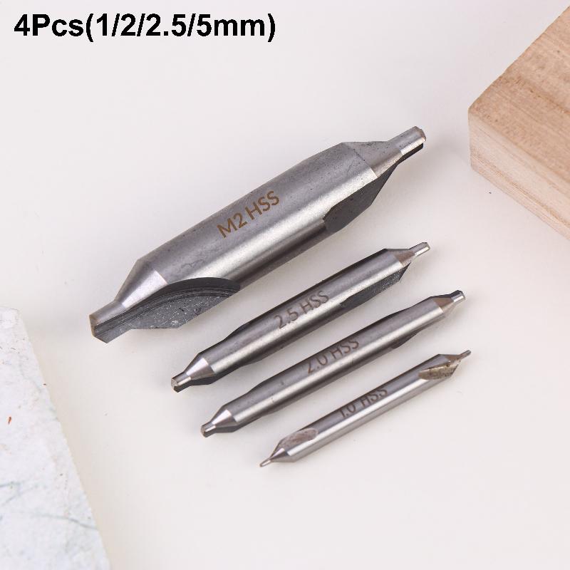 1 Set 1/1.5/2/2.5/3/4/5 Center Drill Bits Set,60-Degree Angle Center Drill Bits Kit Countersink Tools For Lathe Metalworking