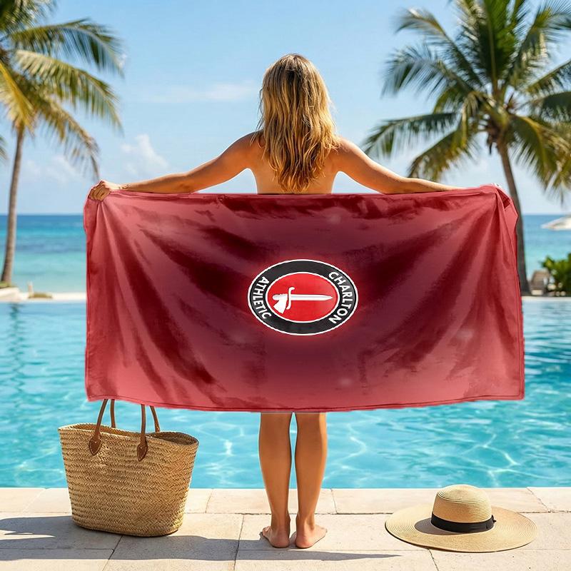 Telo da Spiaggia Asciugatura Rapida Charlton Athletic FC Stampa Microfibra Assorbente Portatile da Viaggio per Nuoto