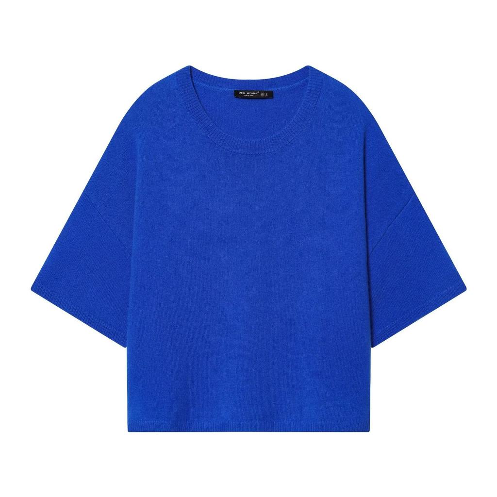 European and American style, new women's clothing, fashionable and versatile cross-border temperament round neck wide sleeve flat needle knitted