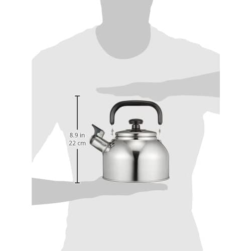 Wahei Freiz Fuefuki Wide Mouth Kettle Kettle 2.7L IH/Gas Compatible Appropriate Capacity 1.9L Easy to Wash Stainless Steel Rilakan RB-2234