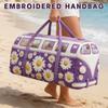 3DRetro Series Quilted Pleated Cotton Travel Bag Fashion Printed Women's Yoga Bag Handbag