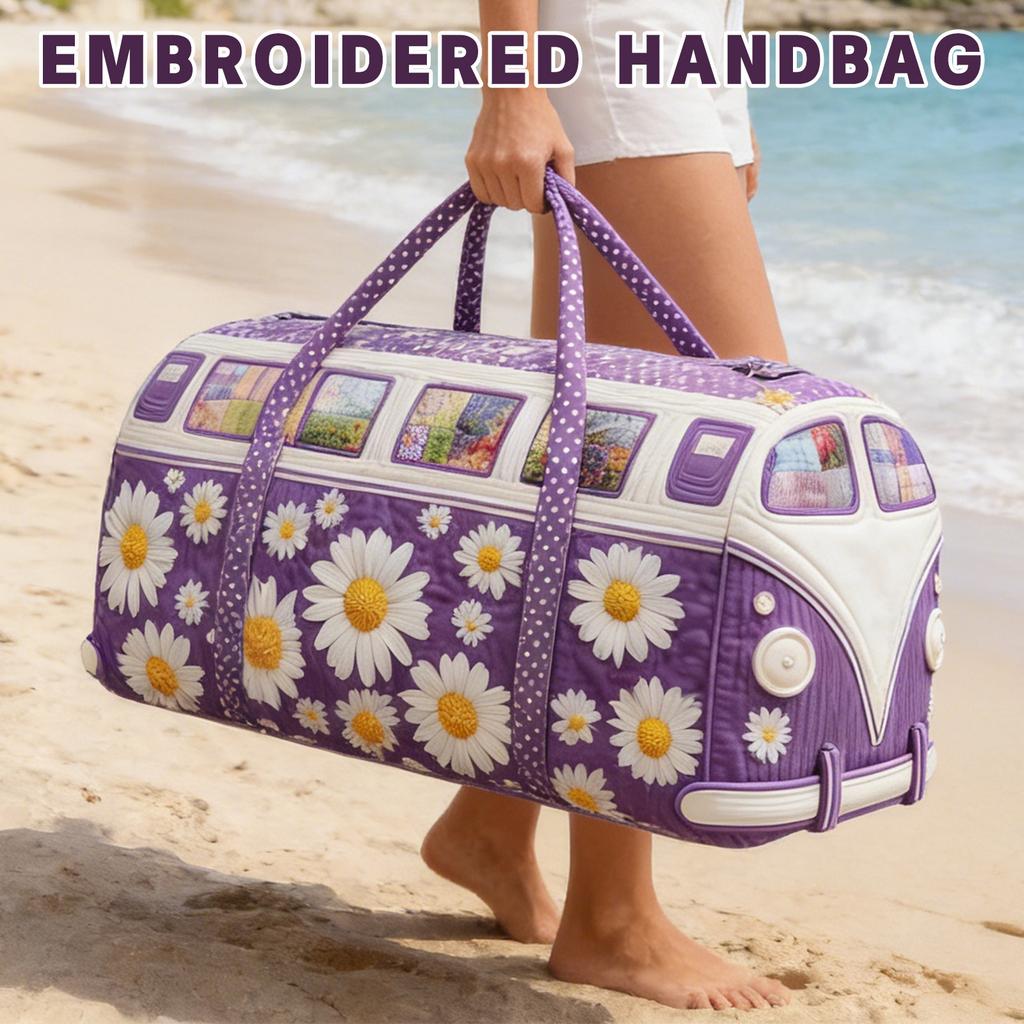 3DRetro Series Quilted Pleated Cotton Travel Bag Fashion Printed Women's Yoga Bag Handbag
