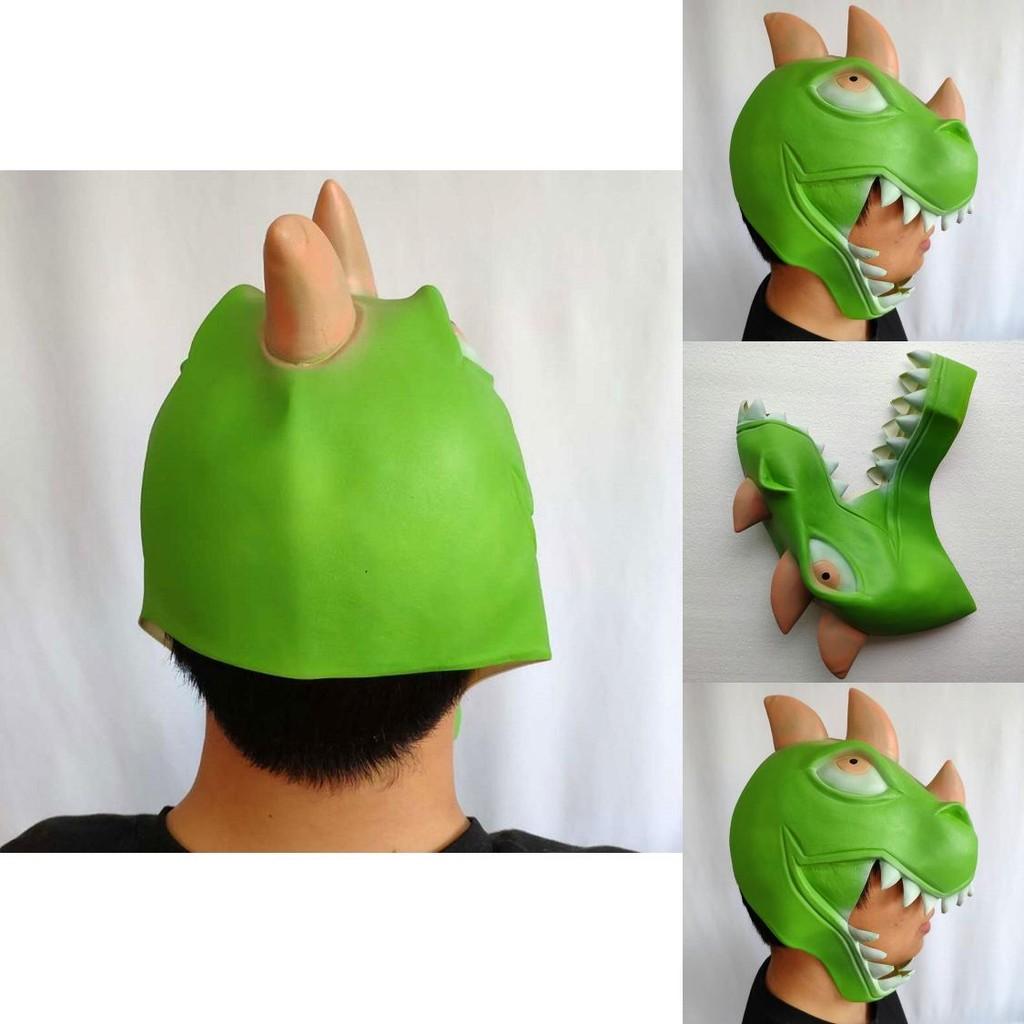 Halloween Latex Green Dinosaur Mask With Handmade Craft For Costume Party Fun