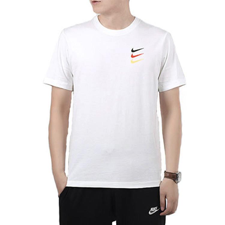 Nike F.C. Tricolor Swoosh Logo Soccer Short Sleeve T-Shirt Men Tops White CT8432-100