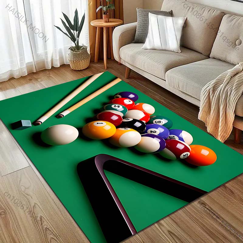 HD Snookered Billiard Balls Print Carpet for Living Room Bedroom Sofa Doormat Decor Sofa Table Area Rug Non-slip Floor Mat