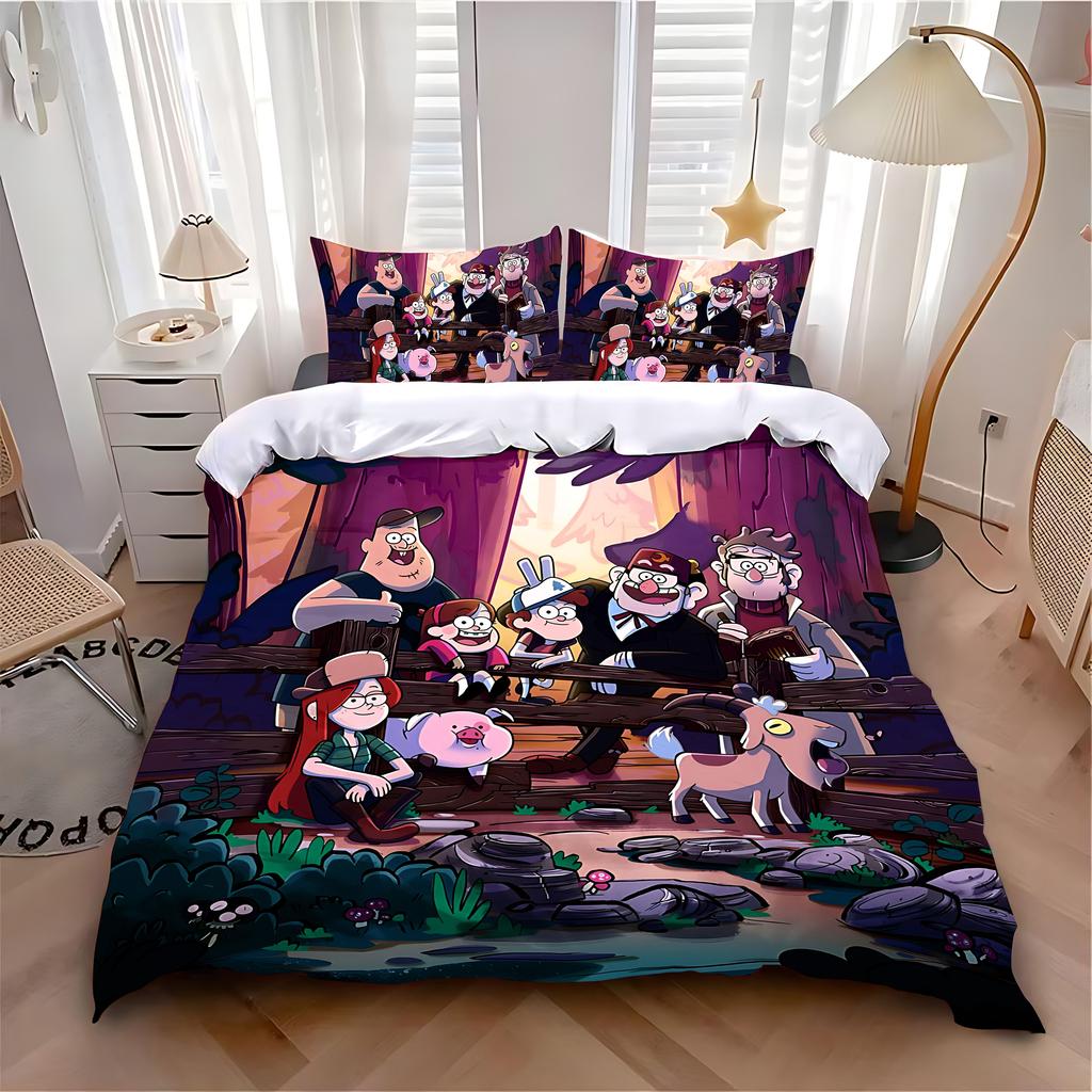 Bettbezug Kissenbezug Bettwäsche Set Spiel G-Gravities F-Falls Erwachsener Junge Mädchen Schlafzimmer Dekoration Kinder Einzel Doppel Große Größe
