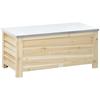 Garden Storage Box In Wood with Galvanised Metal Lid 155L with Gas Struts - 110 X 50 X 50 Cm