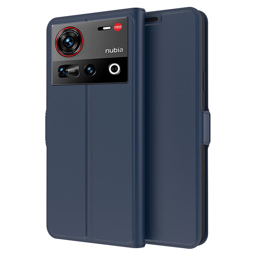 

For ZTE nubia Z70 Ultra 5G Case Shockproof TPU Inner Shell Leather Phone Cover Card Slot Blue