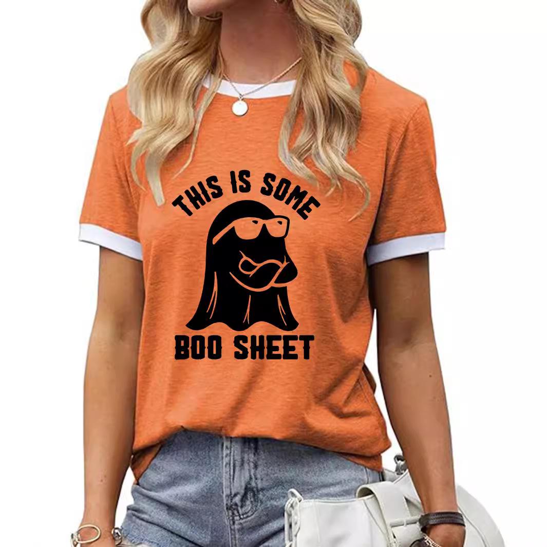 

Cross-Border Christmas Halloween Short Sleeve All-Inclusive European & American Style Extra Large жовтий