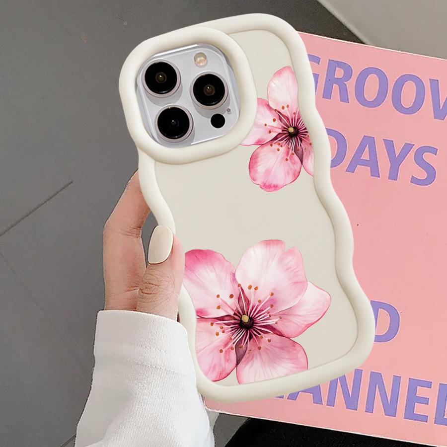 Pink Flower Soft Phone Cover Case for iPhone 17 Air 12 13 11 14 XR 15 Plus 16 Pro Max 8