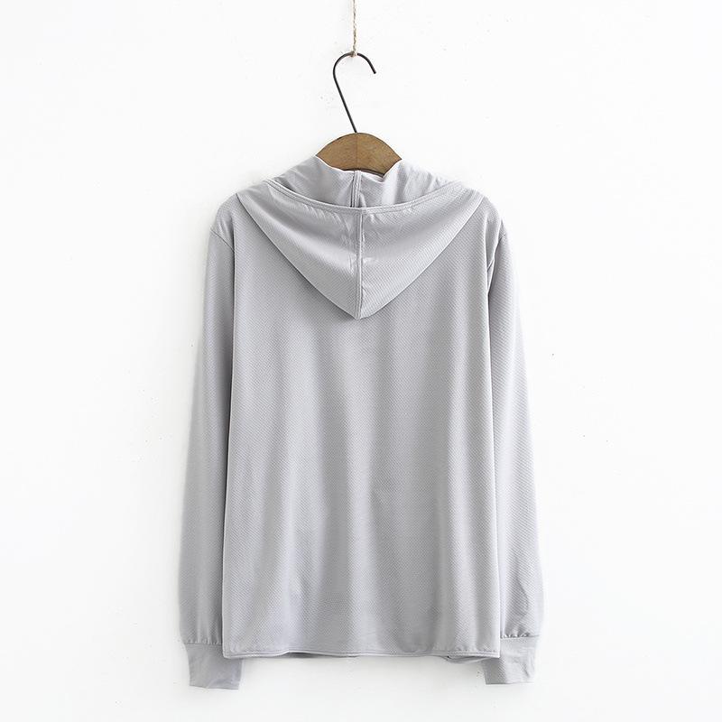 Summer Plus Size Women's Hooded Sun Protection Cardigan - Long Sleeve Versatile Jacket