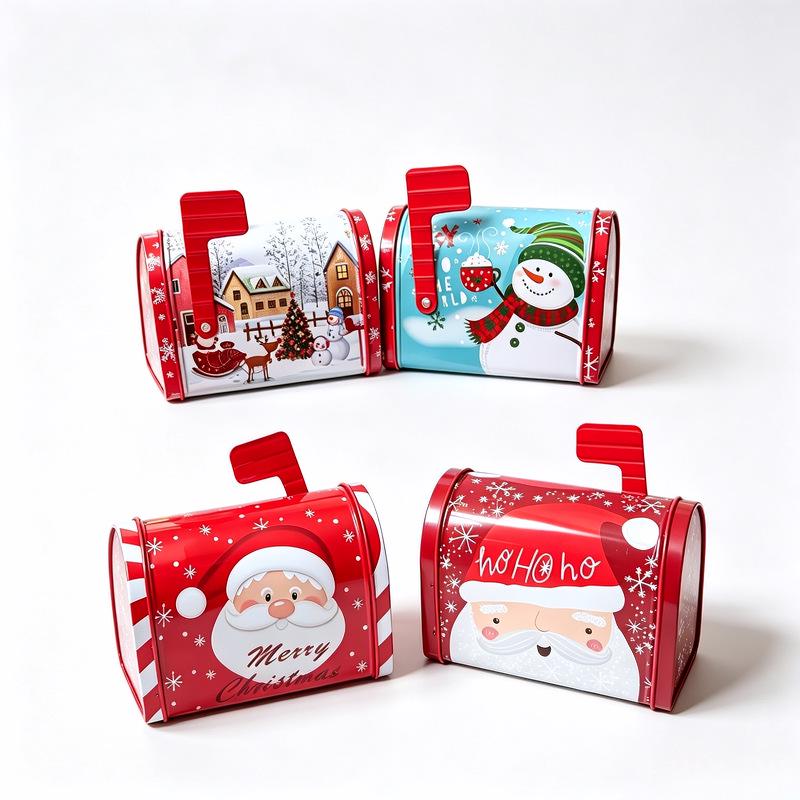 Christmas Mailbox Tin Gift Box - Ornament and Candy Holder