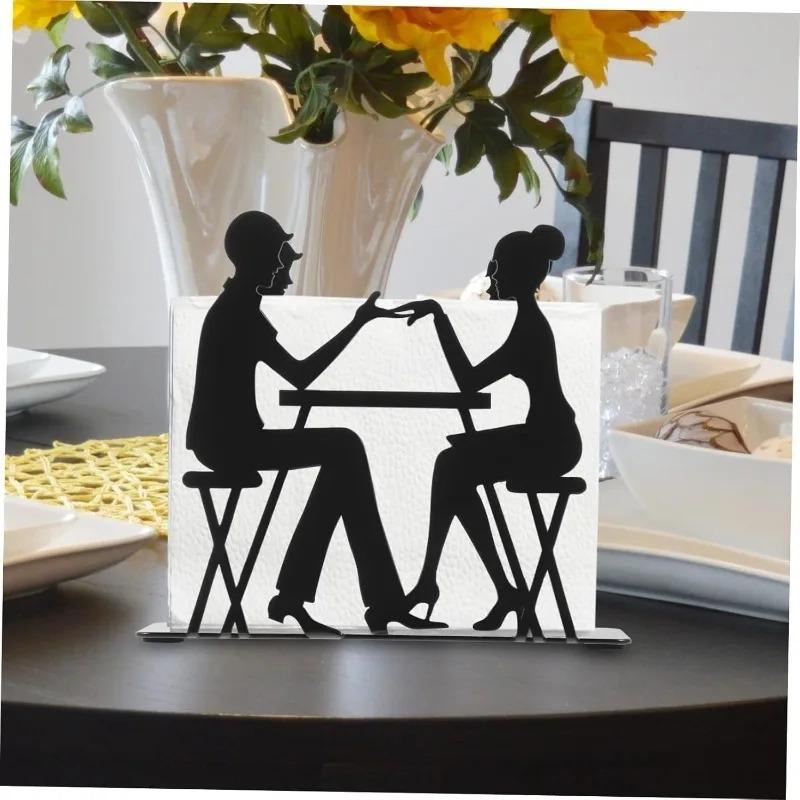 Home creative napkin holder kitchen wrought iron storage rack Western restaurant coffee shop vertical tissue holder