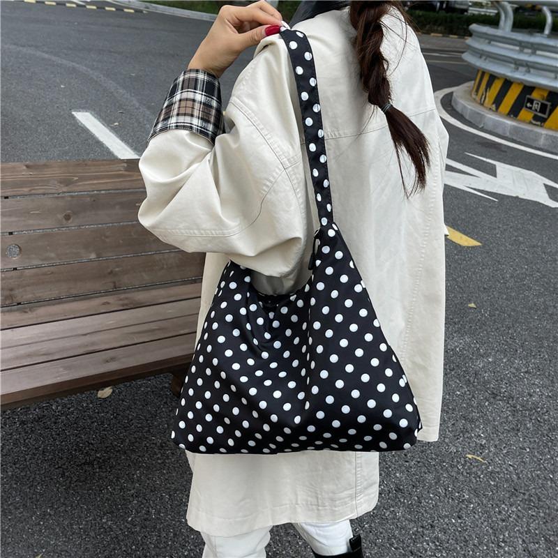 New autumn casual shoulder messenger bag polka dot bag women's large-capacity class commuter tote bag