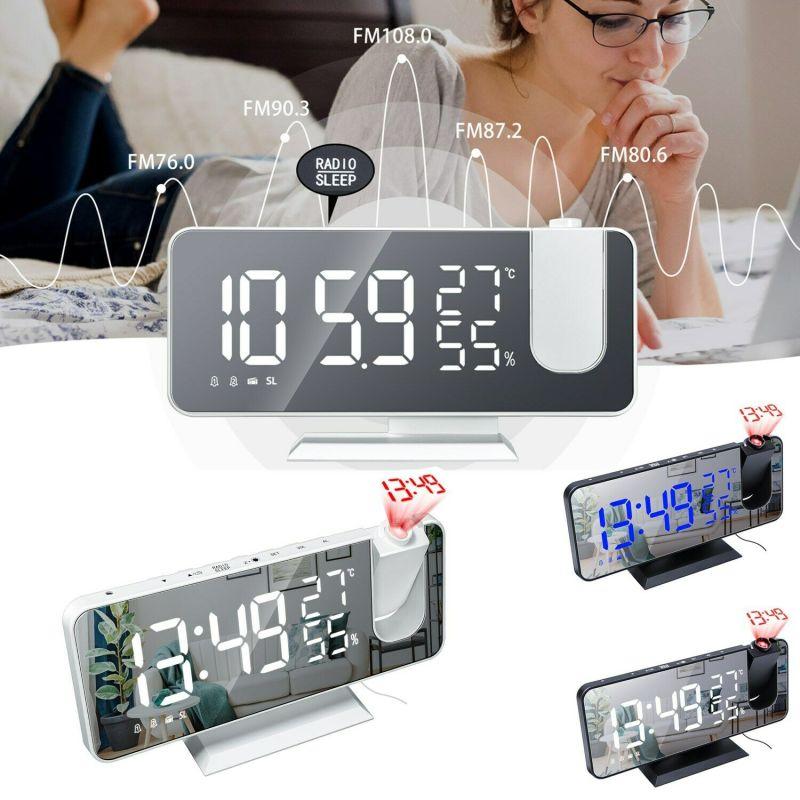 7.5-inch Led Digital Projector Projection Snooze 2 Alarm Clock Fm Radio Timer