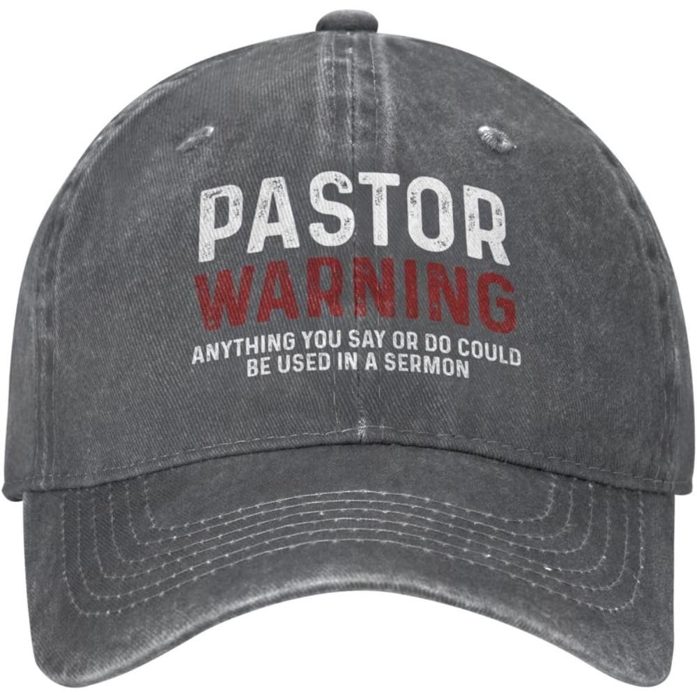 Funny Hat Pastor Warning Anything You Say Hat Men Baseball Caps Fashionable Caps