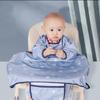 Coverall Baby Feeding Bibs Cute Pattern Smooth Surface Comfortable Dining Chair Bib Set for Home Blue with Storage Bag