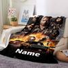 Custom Name Fast & Furious Theme Printed Blanket - Perfect for Couch, Bed, Travel & Outdoor Use | Machine Washable, Cozy & Durable.
