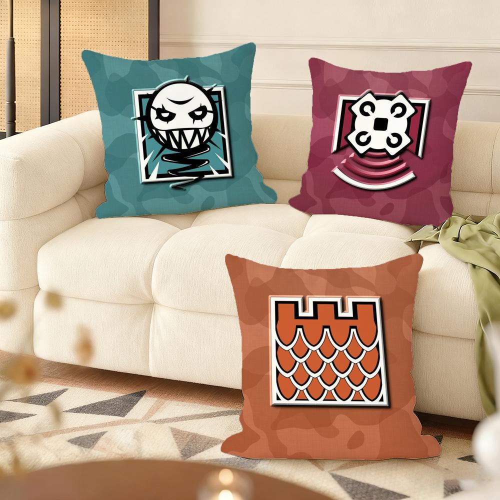 R-Rainbow Six S-Siege Cushion Cover Soft Short Plush Pillow Cover Smooth Cozy Texture Aesthetic Cushion Case Home Decor