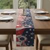 Patriotic Flag Table Runner Printed Pattern Red White and Blue Table Decor Holiday Supply Easy to Clean House Decoration