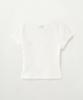 Seteo (W) Square Neck Crinkle Short Sleeve T-Shirt White
