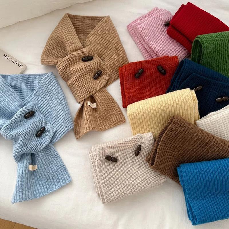 1Pc Knit Multi-functional Neck Brace Winter Button Korean Version Yarn False Collar Scarf