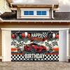 Racing Theme Party Decoration Banner, 8x6 Feet Polyester Background,