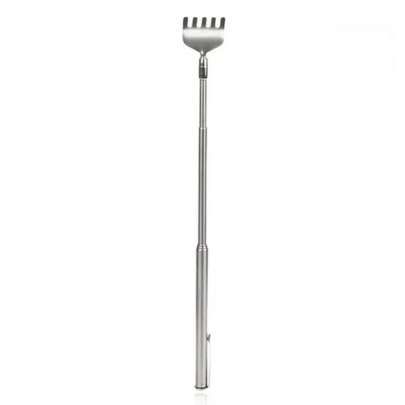 

1 шт. Портативная выдвижная чесалка для спины из нержавеющей стали, массажер, инструмент для массажа серебряный