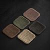 Two-Color Jacquard Tea Mat - Handmade Plant-Dyed Coaster, Retro Style Fabric Tea Coaster