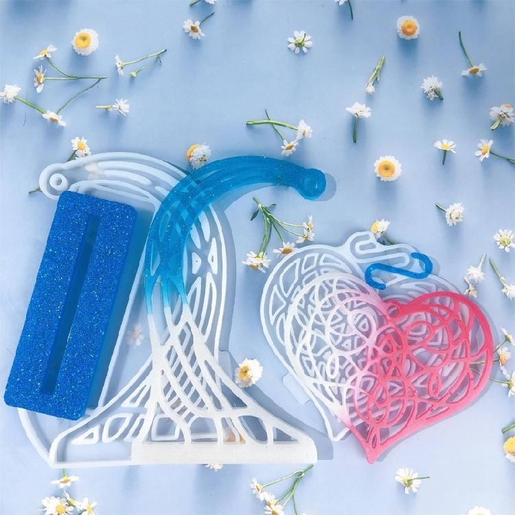 Large Ornament Love Heart Molds Silicone Mould for Engagement Wedding Gift