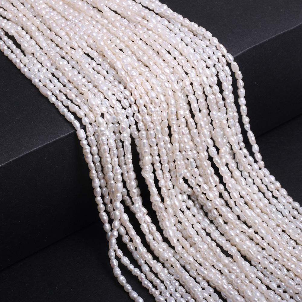 

1String, Rice-shaped Pearls, 2–2.5 Mm, White Natural Freshwater Pearl Beads for Jewelry Making DIY Necklace Bracelet Crafts, Mother s Day Gift 36cm 1String/2-2.5mm-36cm білий