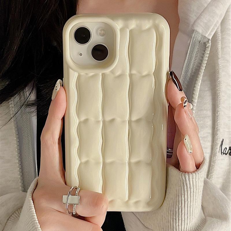 3d Plating Silver Bread Air Cushion Phone Case For Iphone 14 13 12 11 Pro Max Solid Color Shockproof Soft Silicone Cover