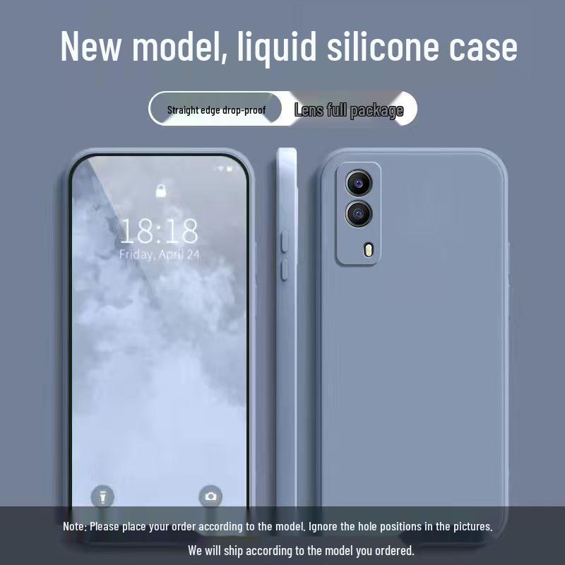 Vivo Y53s Liquid Silicone Case - Solid Color, Full Coverage, Anti-Fall, Soft Edge.