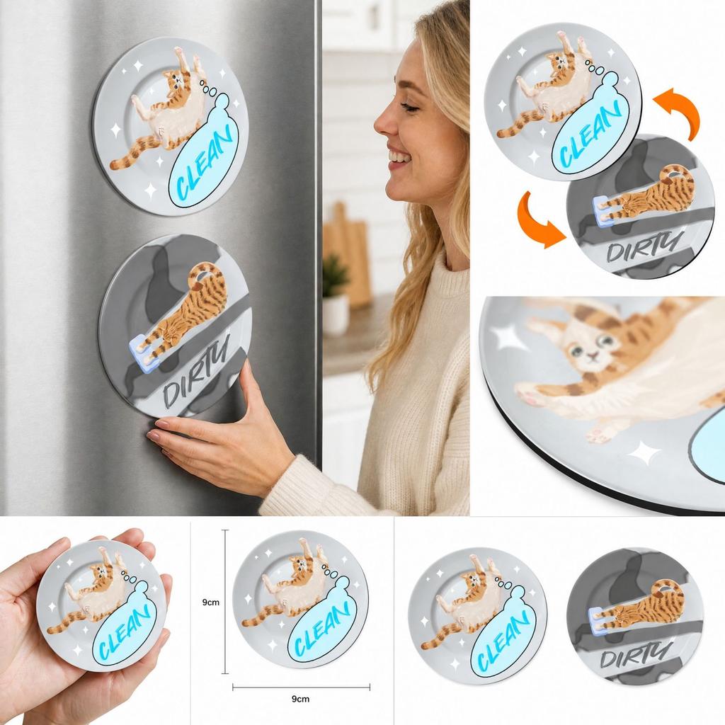 Double-Sided Refrigerator Decorative Sticker, Fridge Decal for Kitchen and Home