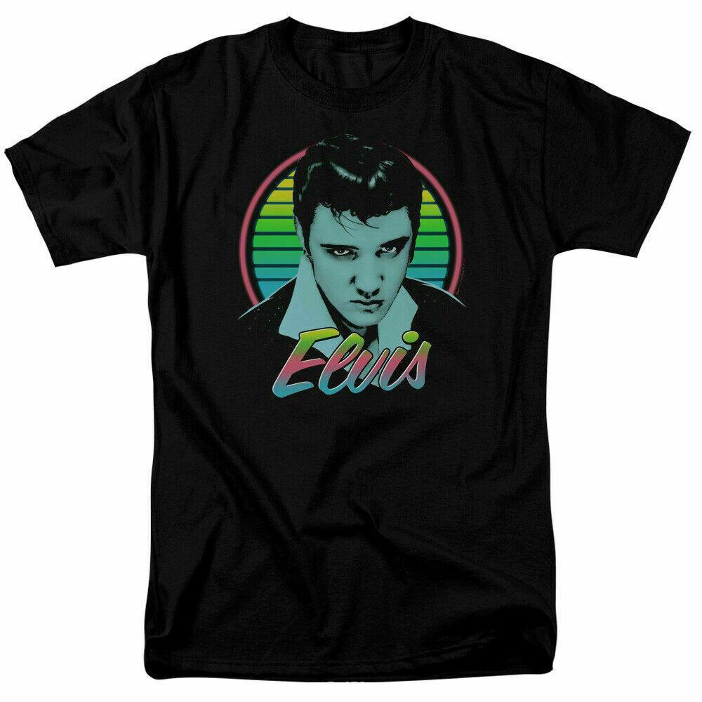 Elvis Presley Neon King T Shirt Licensed Rock N Roll Band Music Merch Black XXXL