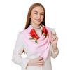 Women Fashion Long Soft Wrap Shawl Rose Flower Printed Sheer Chiffon Scarf