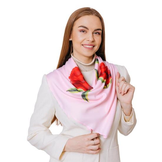 Women Fashion Long Soft Wrap Shawl Rose Flower Printed Sheer Chiffon Scarf